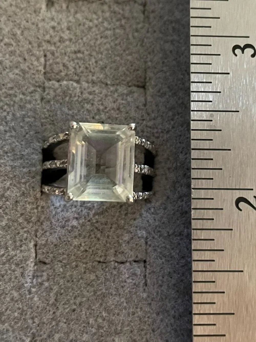Vintage Sterling Silver Ring Green Amethyst Wide Band 9 grams Size 6 EUC $225